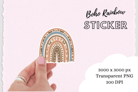 Download Boho Chic Rainbow Sticker - Premium Resources